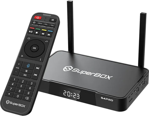 SuperBox S4 PRO, Fully Load 6k Stream Box, Voice Control Remote, ANDROID TV Dual Band Wi-Fi, 7 Days Playback Ultra HD 6K Video Player